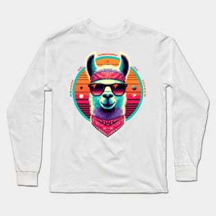 Retro Llama - Vintage Llama Long Sleeve T-Shirt